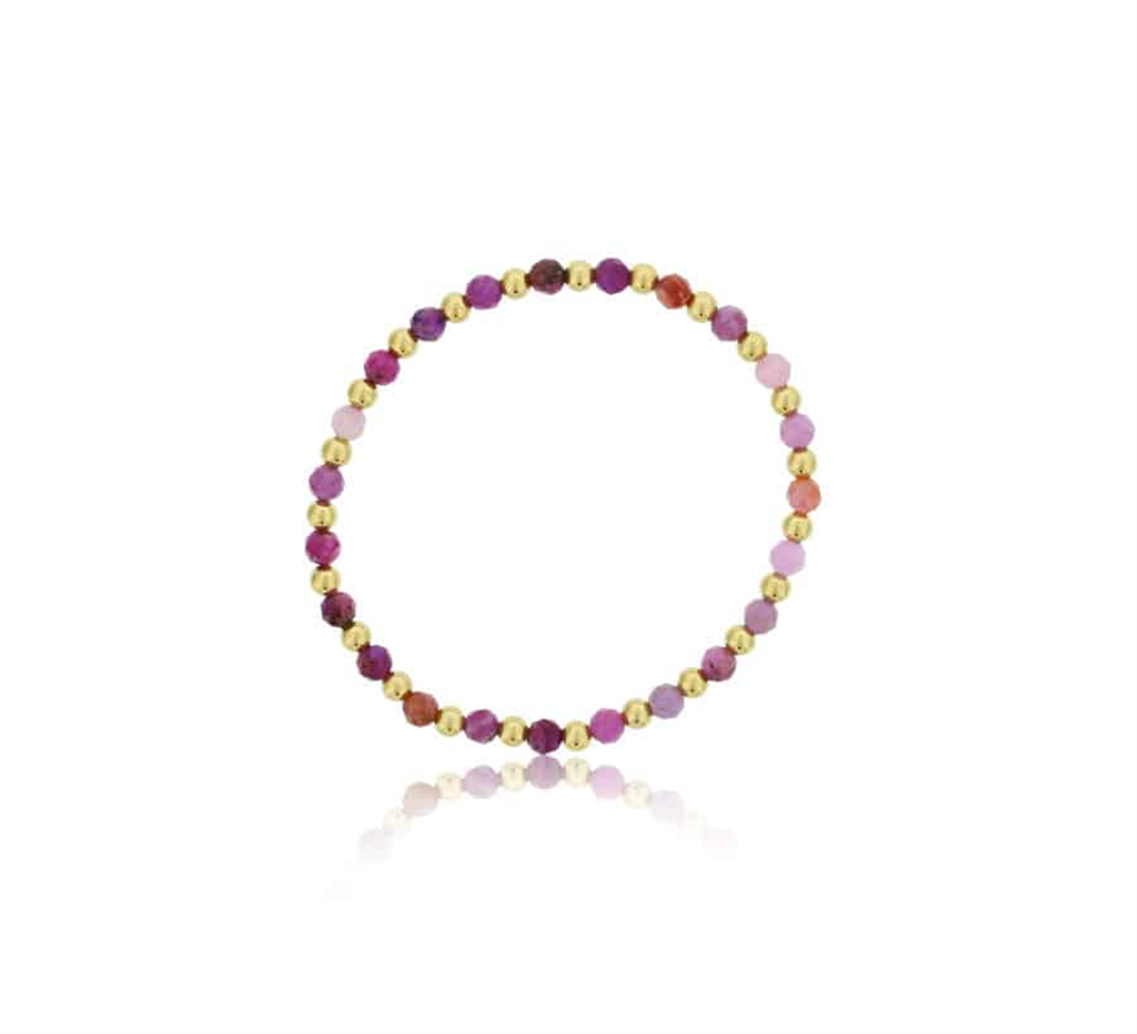 Dee Berkley Gold-Filled Alternating Beaded Bracelet with Ruby