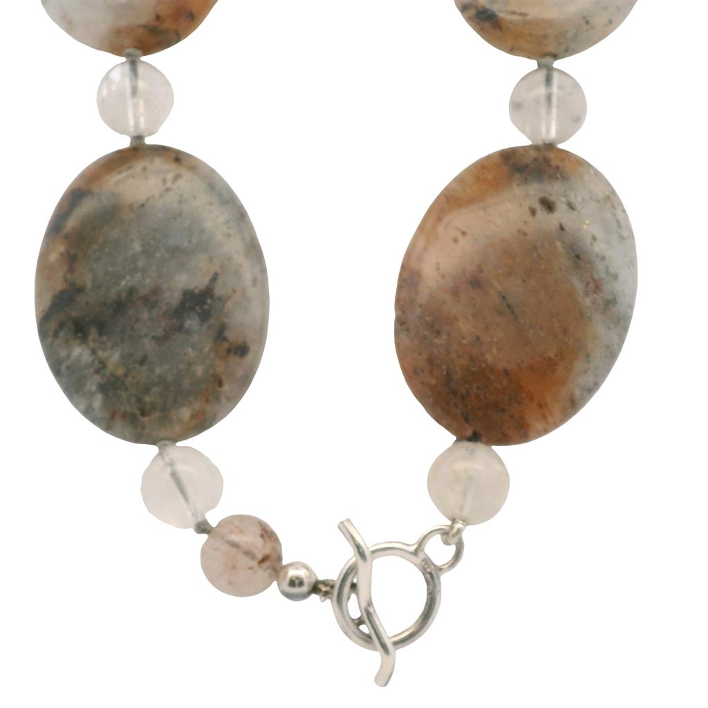 EST Sterling Silver Simon Sebbag Agate Necklace 18"  Contemporary