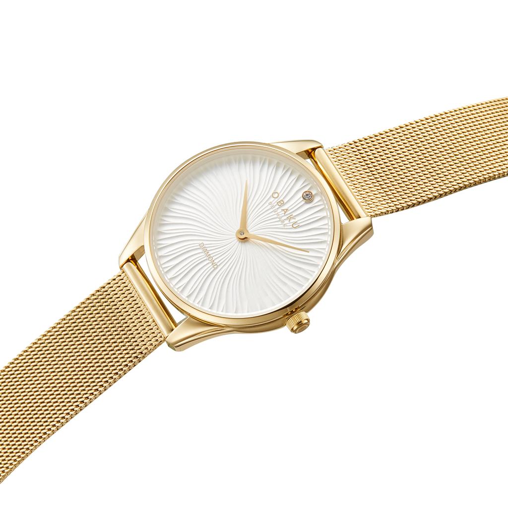 Gold Plated Smykke Gold Women's Watch by Obaku