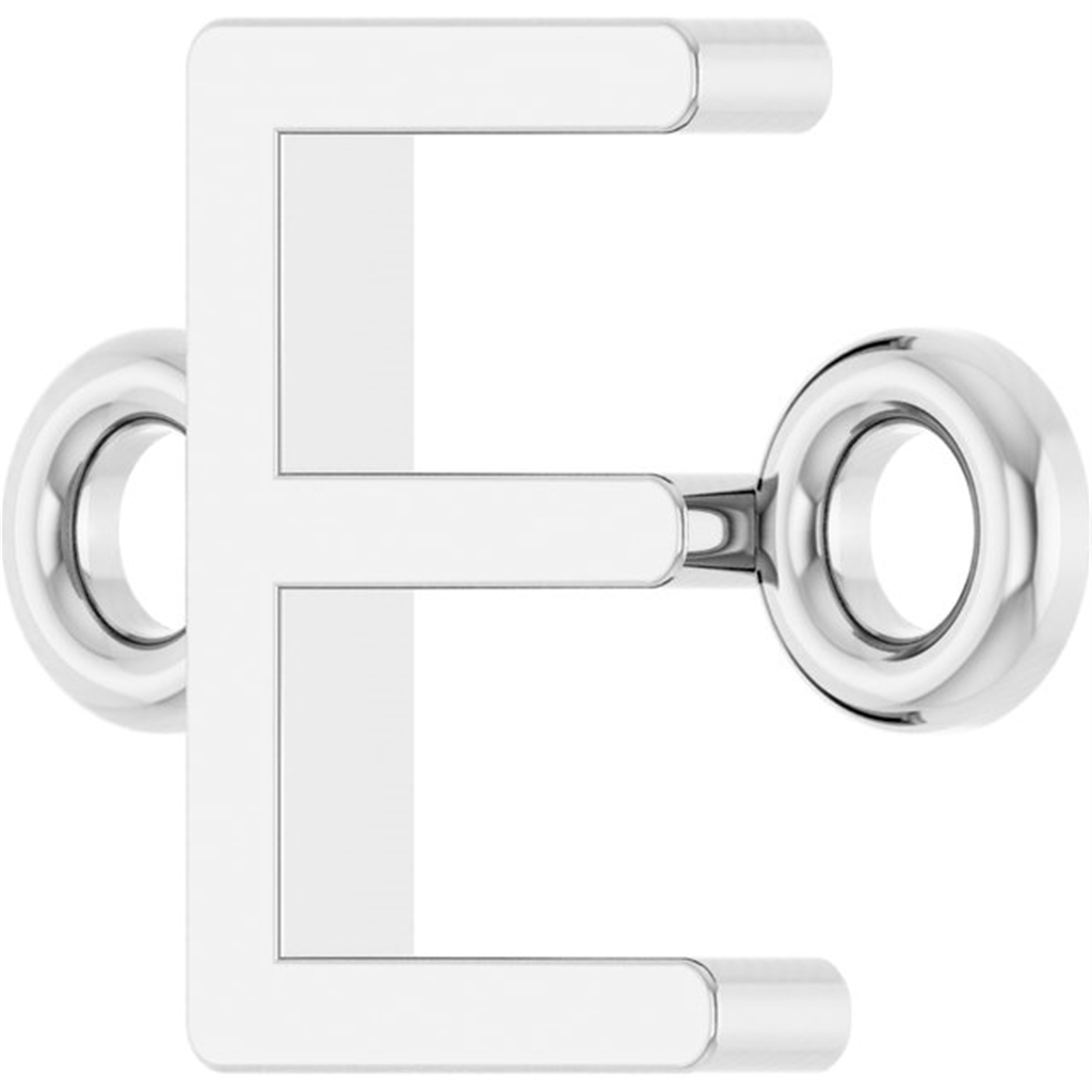 Sterling Silver Permanent Jewelry Initial E Bracelet Charm by Stuller