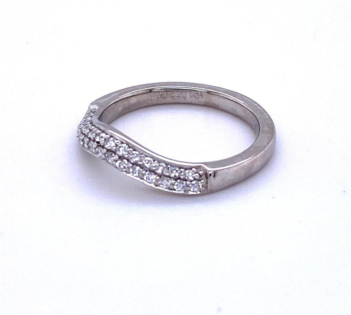 Estate Platinum Diamond Curved Wedding Band Ring