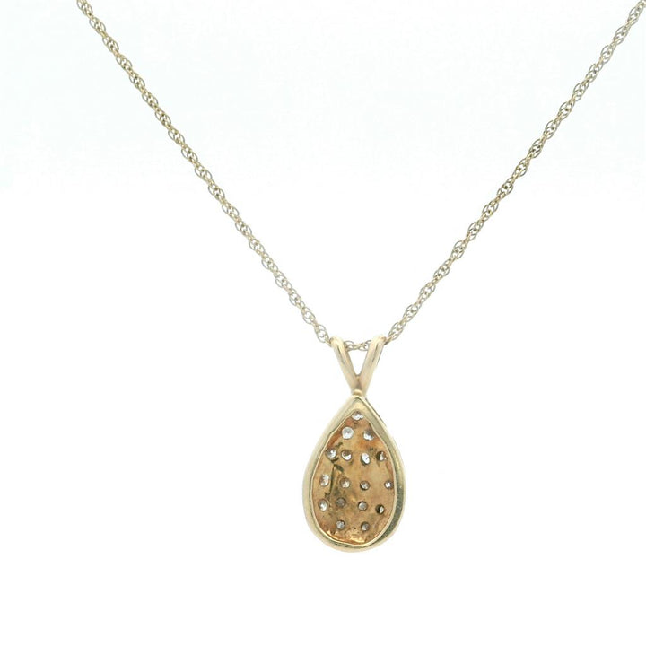 Estate 14K Yellow Gold 0.39ctw Round Diamond Cluster Necklace