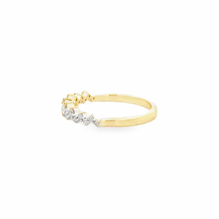 Estate 10K Yellow Gold 0.25CTW Diamond Wave Band