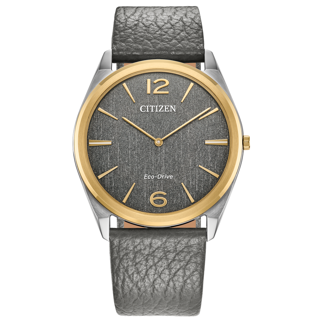 Stainless Steel Yellow Gold Tone Eco Drive Gray Dial Suratto Watch by Citizen