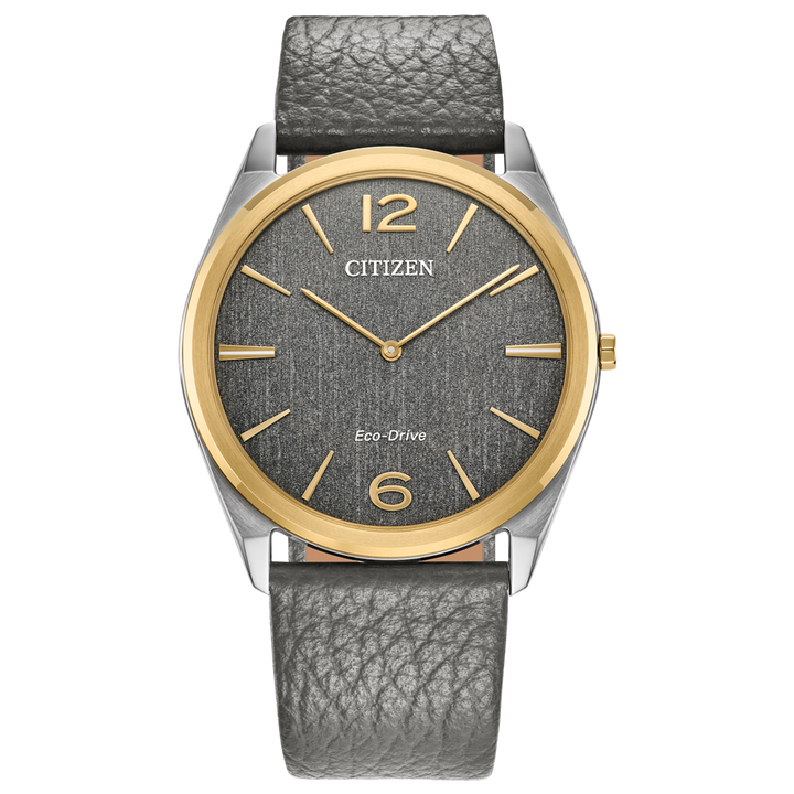 Stainless Steel Yellow Gold Tone Eco Drive Gray Dial Suratto Watch by Citizen