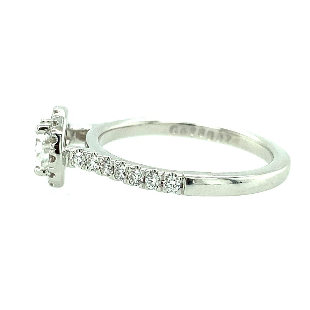 14K White Gold 0.83ct Pear Diamond Halo Engagement Ring