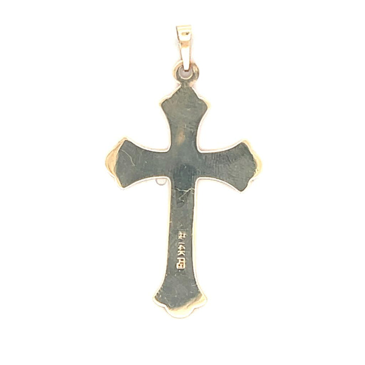 Estate 14K Yellow Gold Ornate Cross Pendant