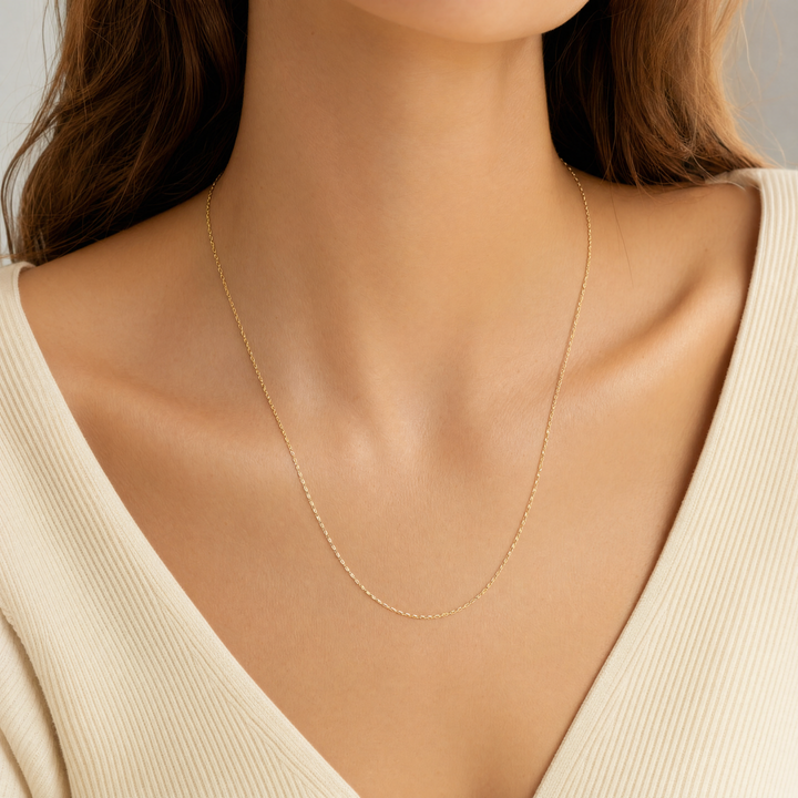 Estate 14K Yellow Gold Twisted Wheat Chain Necklace