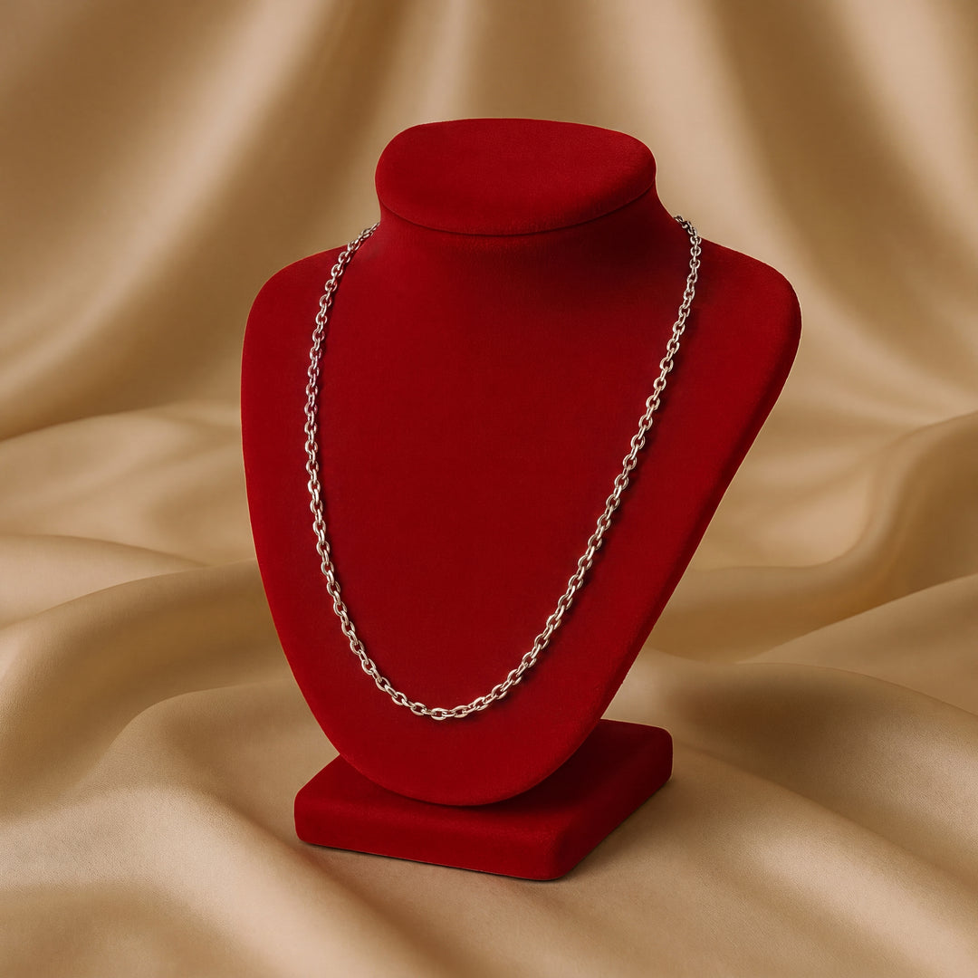 Estate Sterling Silver 0.76MM Cable Chain Necklace
