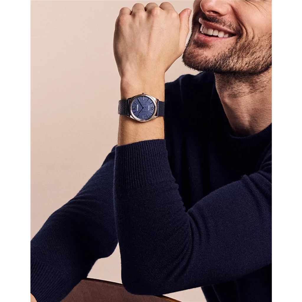 Stainless Steel Eco Drive Blue Dial Suratto Watch by Citizen