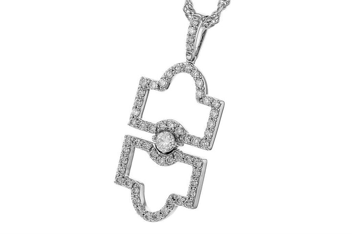 14K White Gold 0.50ctw Diamond Geometric Drop Necklace by Allison Kaufman