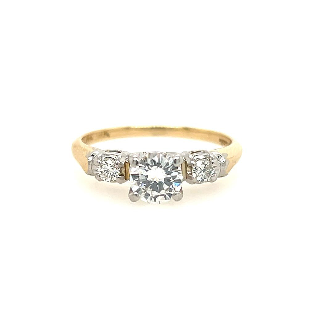 Estate 14K Yellow Gold 0.85ctw Diamond Wedding Ring Set