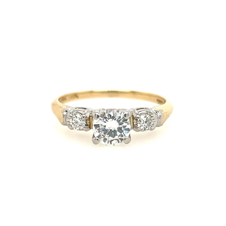 Estate 14K Yellow Gold 0.85ctw Diamond Wedding Ring Set