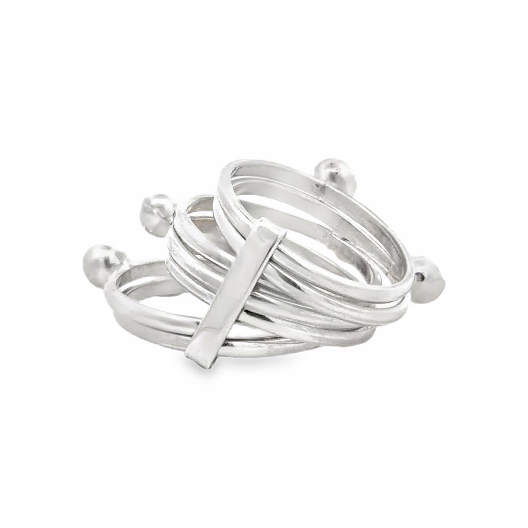 Estate Sterling Silver Multi Row Ring