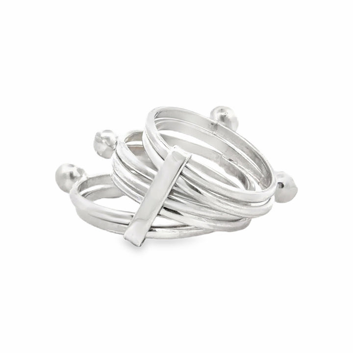 Estate Sterling Silver Multi Row Ring
