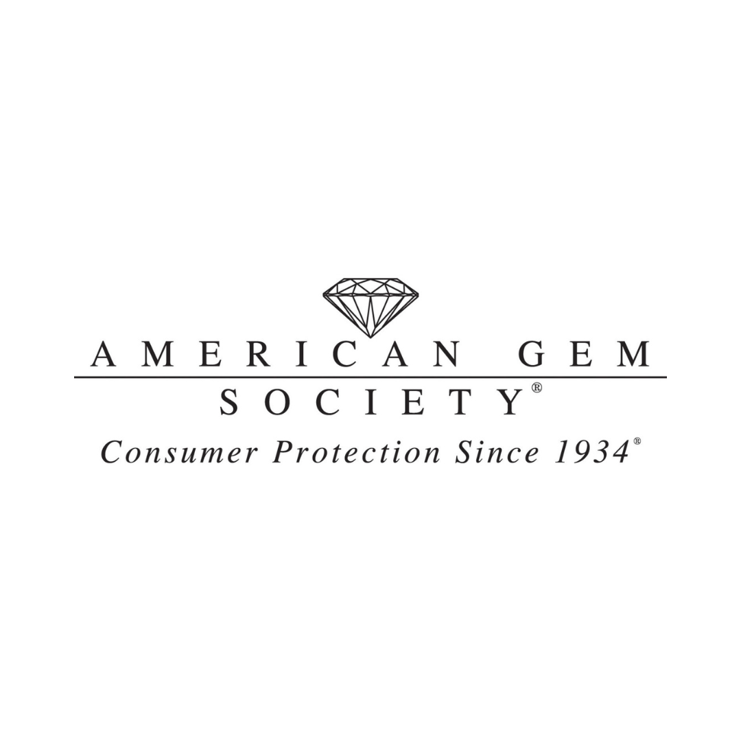 American Gem Society logo with a diamond symbol on a white background