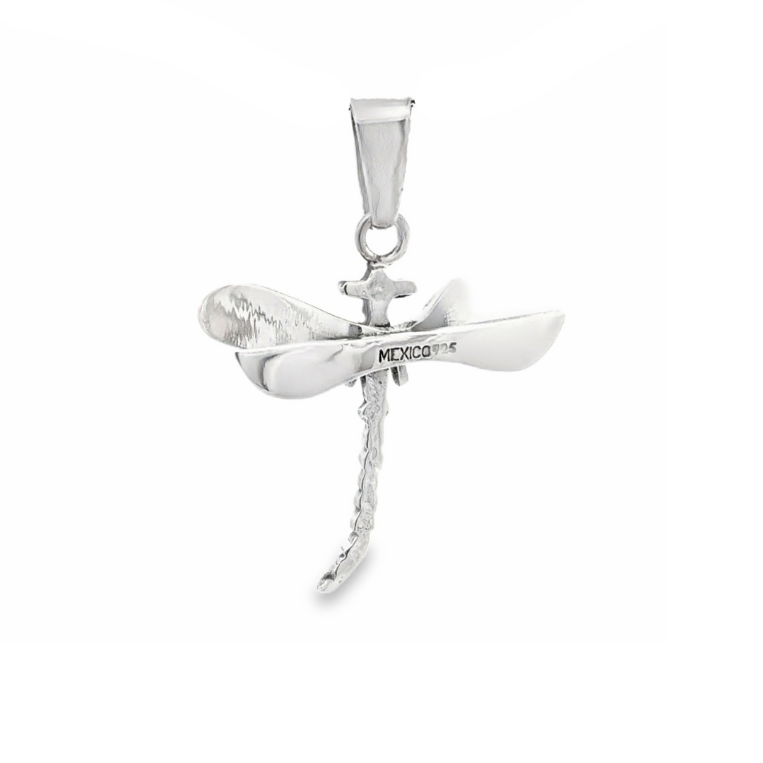 Estate Sterling Silver Dimensional Dragonfly Pendant