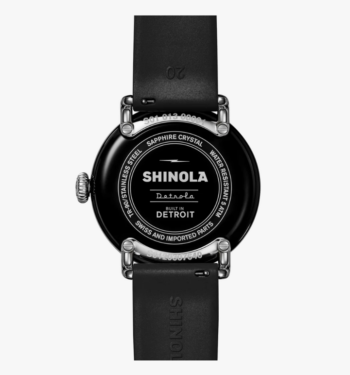 Shinola Detrola 41mm Black Dial Black Rubber Strap Men's Watch
