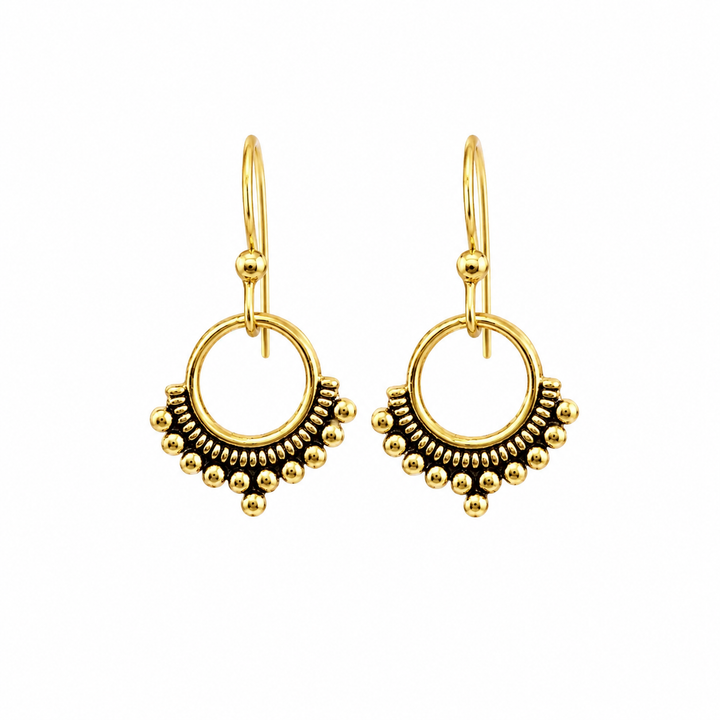 14K Yellow Gold Filled Boho Dot Drop Earrings