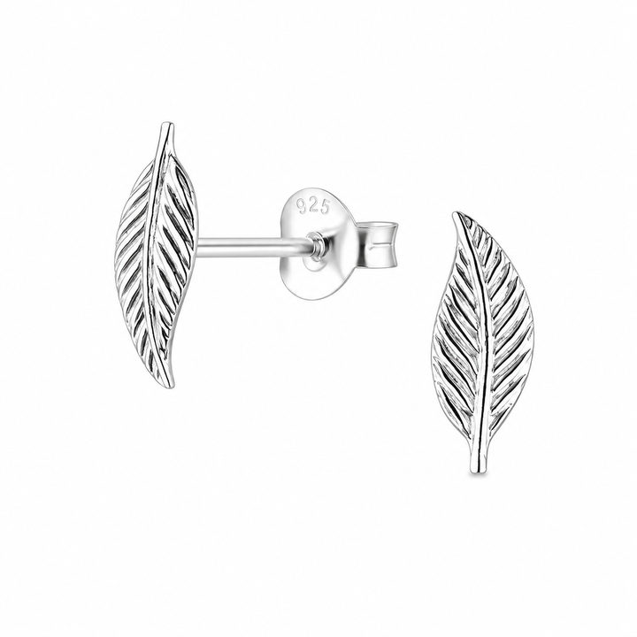 Sterling Silver Little Leaf Studs