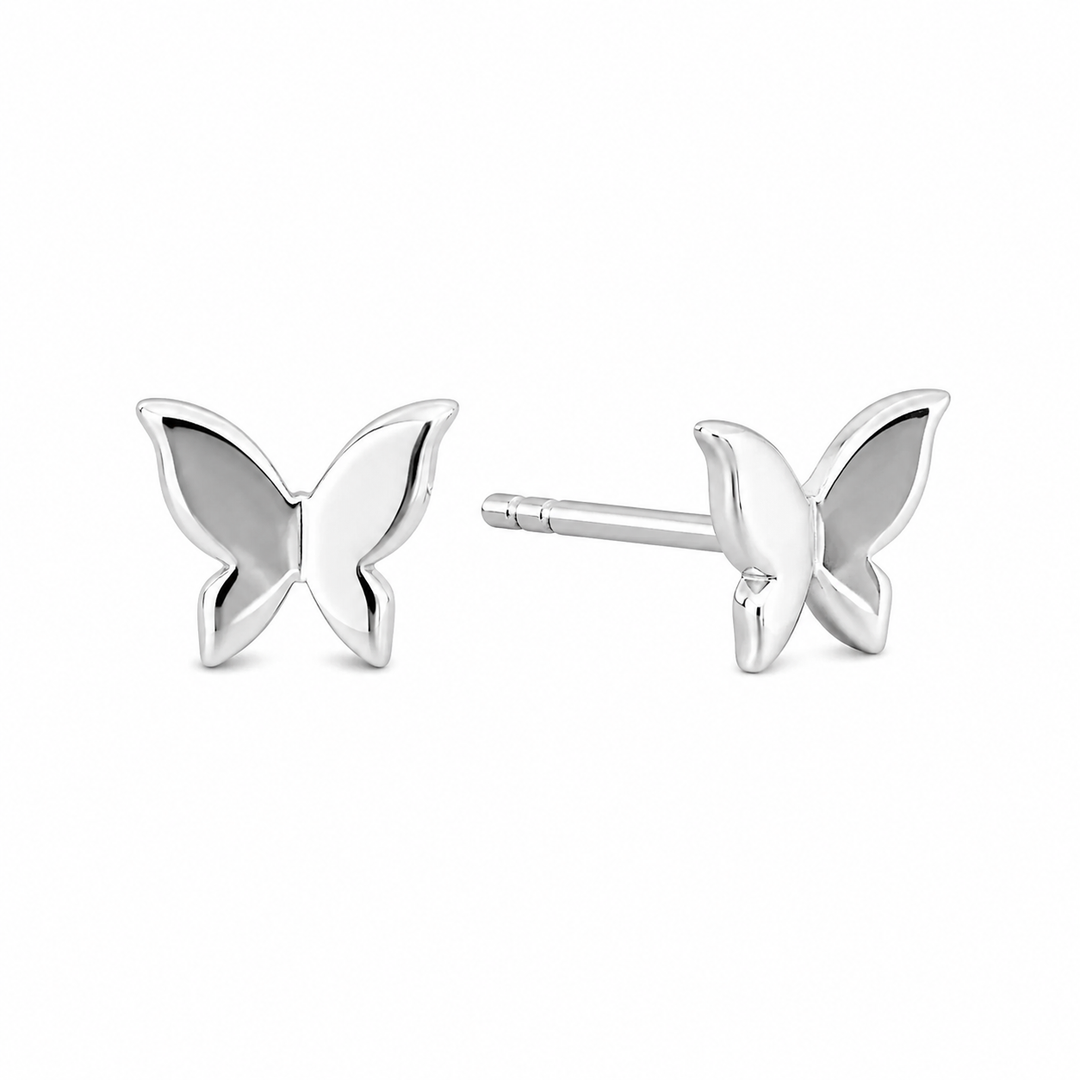 Sterling Silver Mini Butterfly Stud Earrings