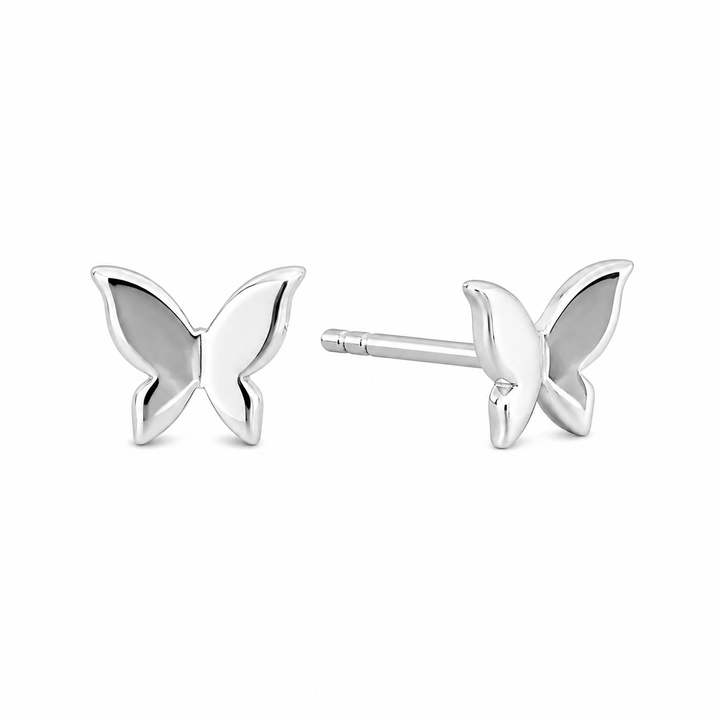 Sterling Silver Mini Butterfly Stud Earrings