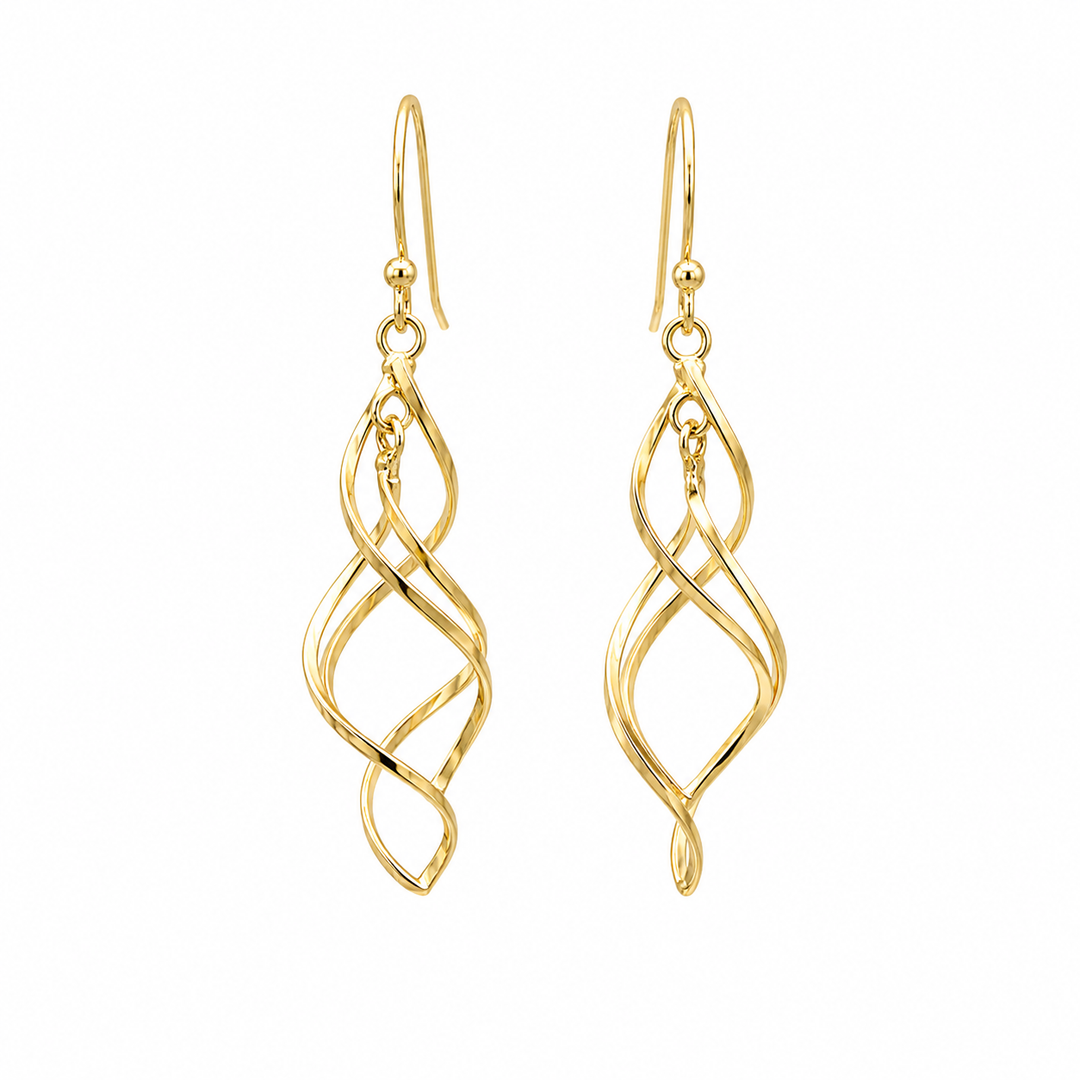 14KT Gold Vermeil Spiral Dangle Earrings