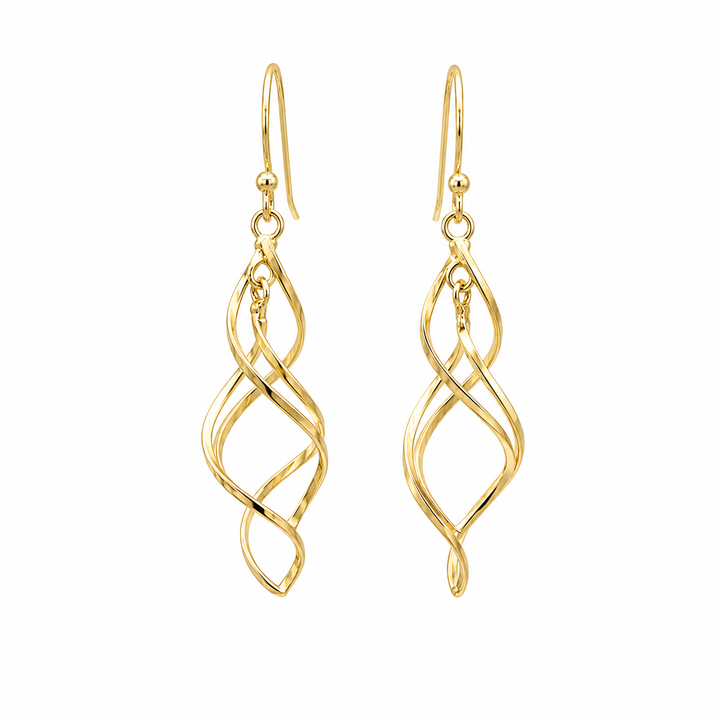14KT Gold Vermeil Spiral Dangle Earrings