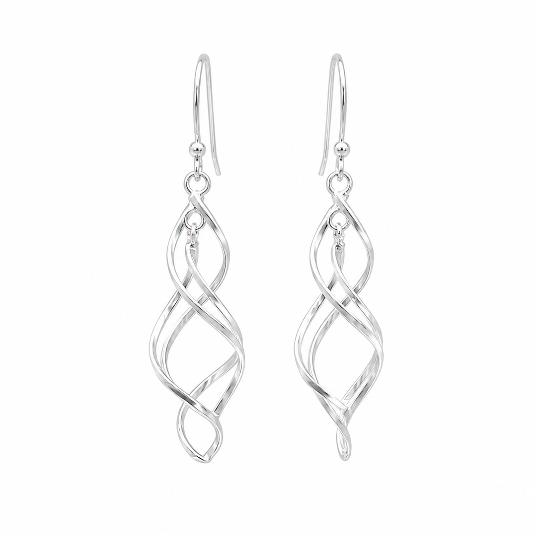 Sterling Silver Spiral Dangle Earrings