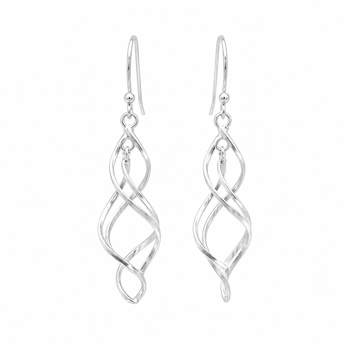 Sterling Silver Spiral Dangle Earrings