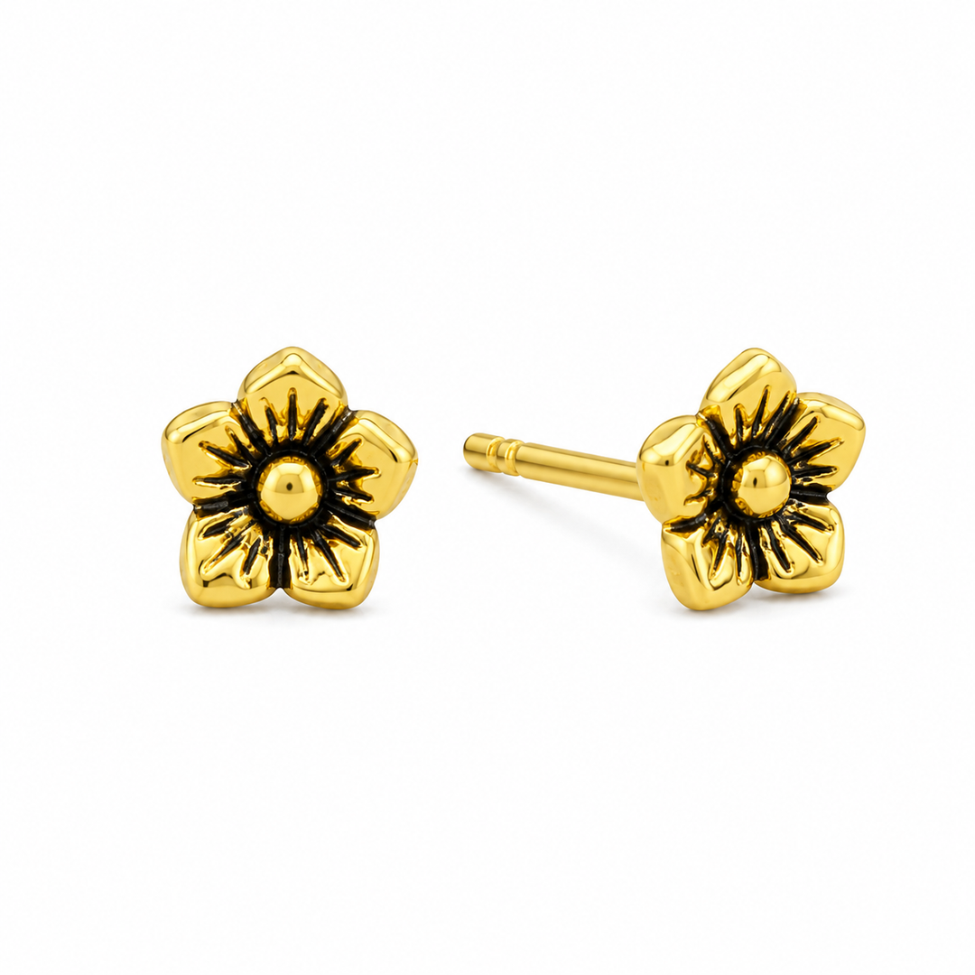 14KT Gold Vermeil Jasmine Flower Studs