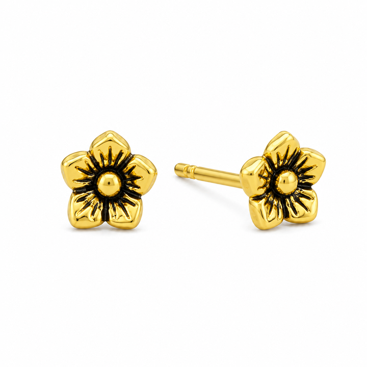 14KT Gold Vermeil Jasmine Flower Studs