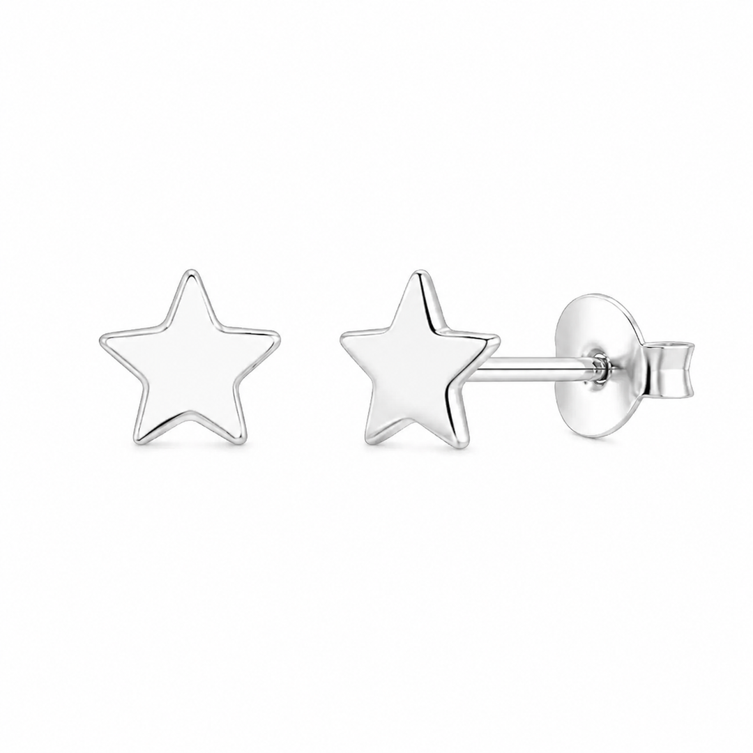 Sterling Silver Mini Star Stud Earrings