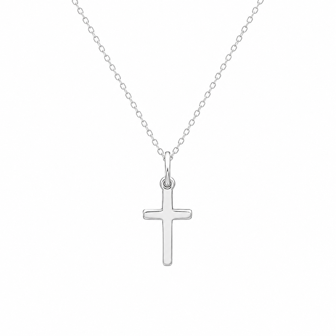 Sterling Silver 10x20MM Cross Pendant Necklace