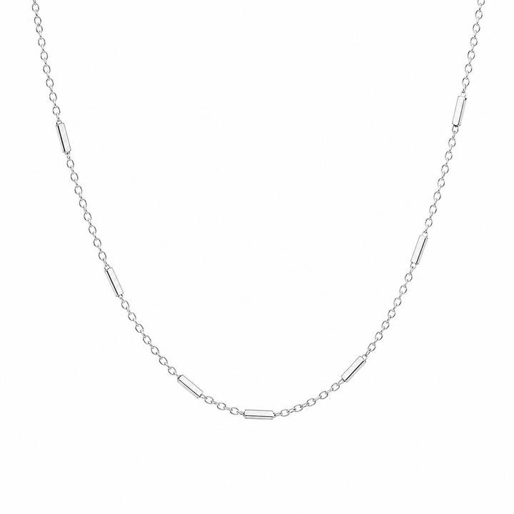 Sterling Silver Dainty Bar Link Necklace