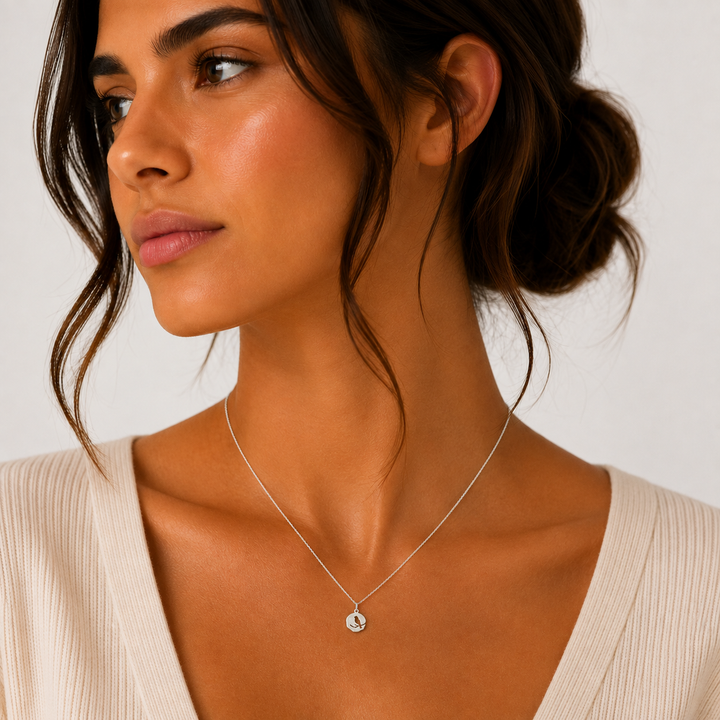 Sterling Silver Bird on Branch Cut-Out Pendant Necklace