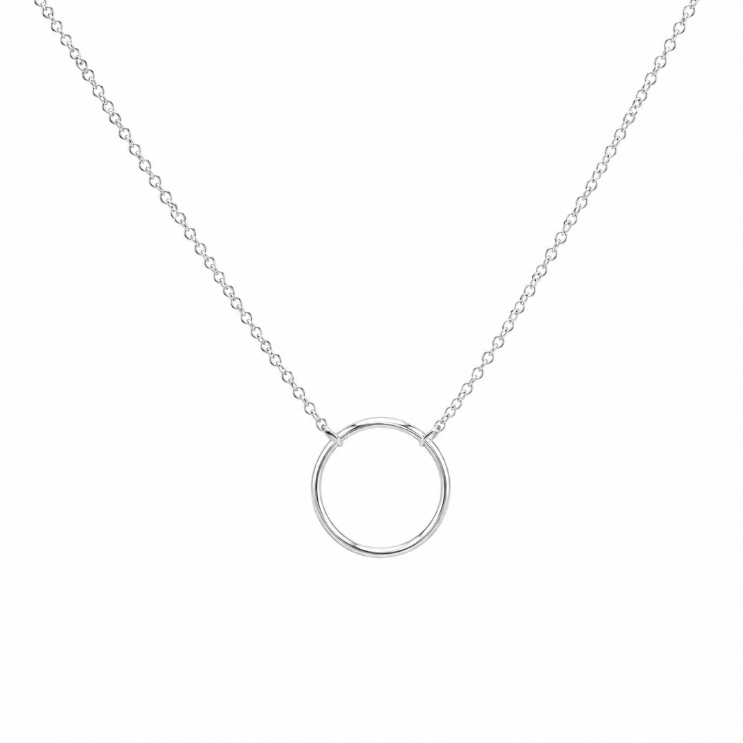 Sterling Silver Open Circle Pendant Necklace