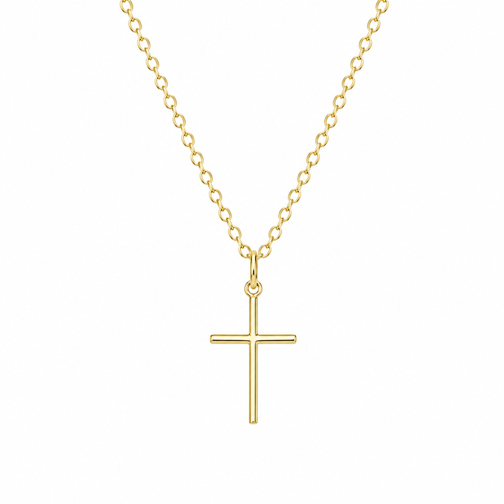 14K Yellow Gold Filled 0.5x1.25" Cross Pendant Necklace