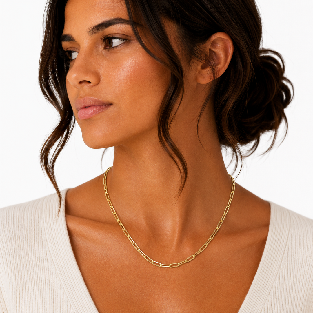 14K Yellow Gold Filled 18" Paperclip Link Necklace