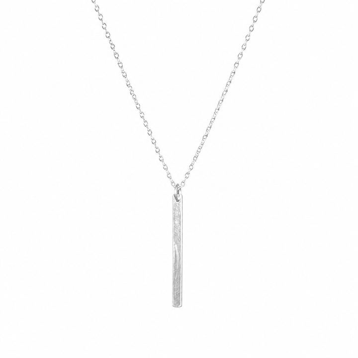 Sterling Silver Vertical Bar Pendant Necklace