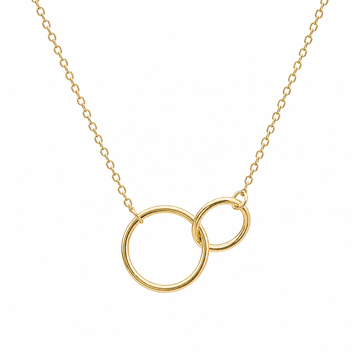 14K Yellow Gold Filled Interlocking Circles Necklace