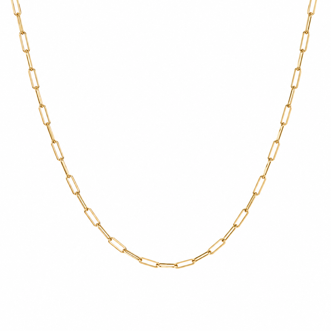 14K Yellow Gold Filled Paperclip Necklace