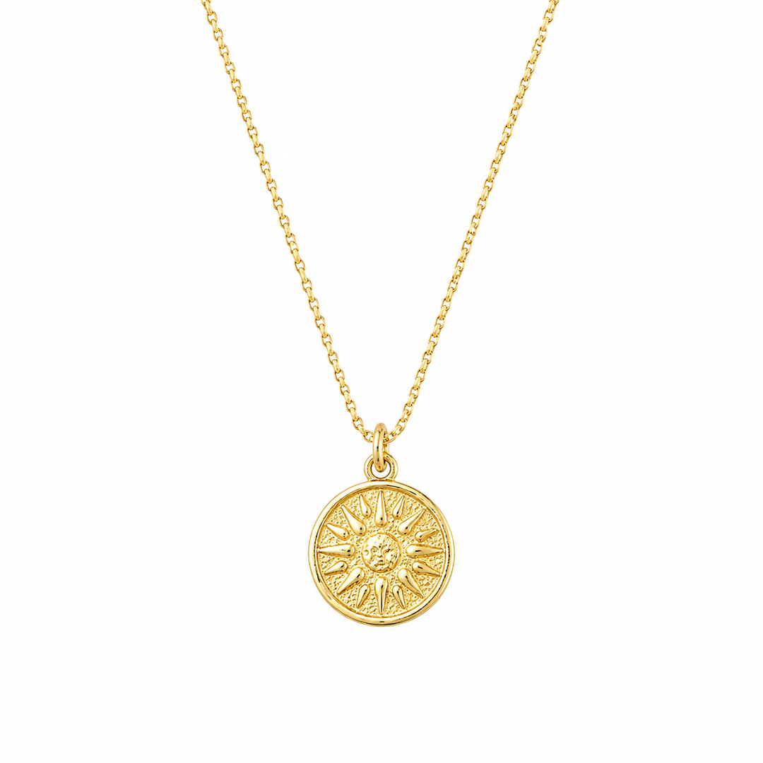 14K Yellow Gold Filled Sunburst Pendant Necklace