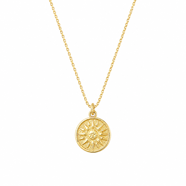14K Yellow Gold Filled Sunburst Pendant Necklace