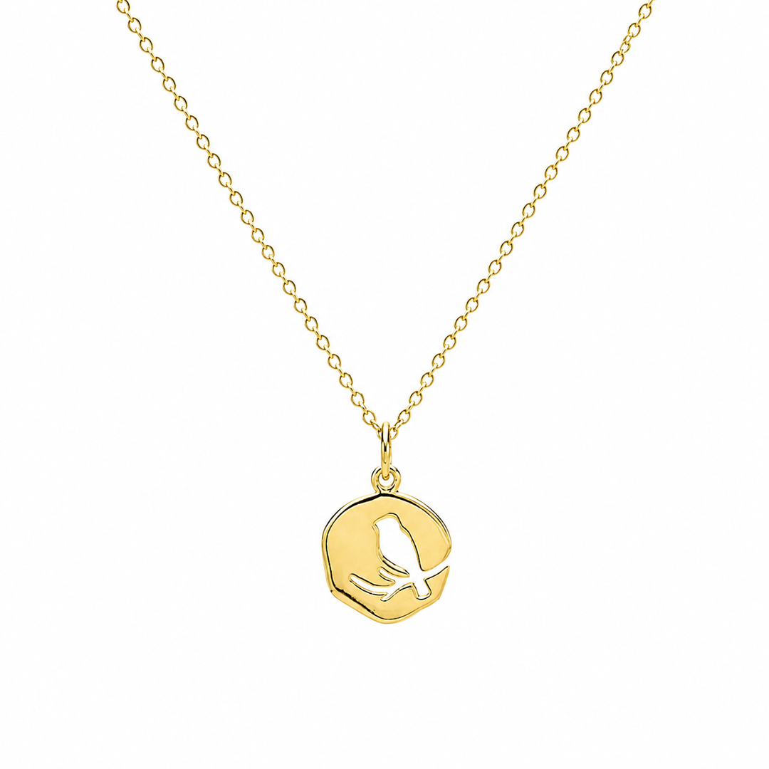 14K Yellow Gold Filled Bird on Branch Cut-Out Necklace