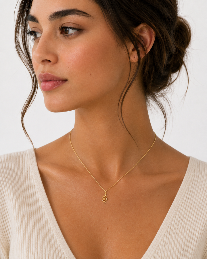 14K Yellow Gold Filled Tiny Snake Necklace