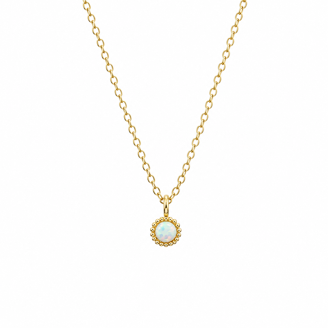 14K Yellow Gold Filled Opal Drop Necklace