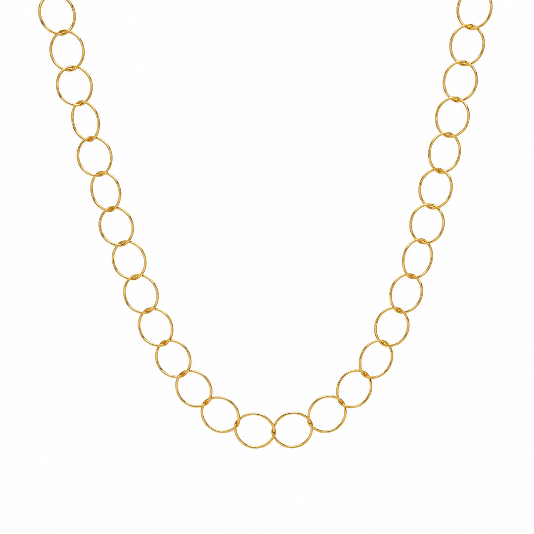 14K Gold Filled Round Link Chain Necklace