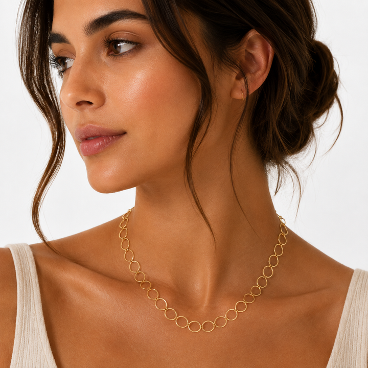 14K Gold Filled Round Link Chain Necklace