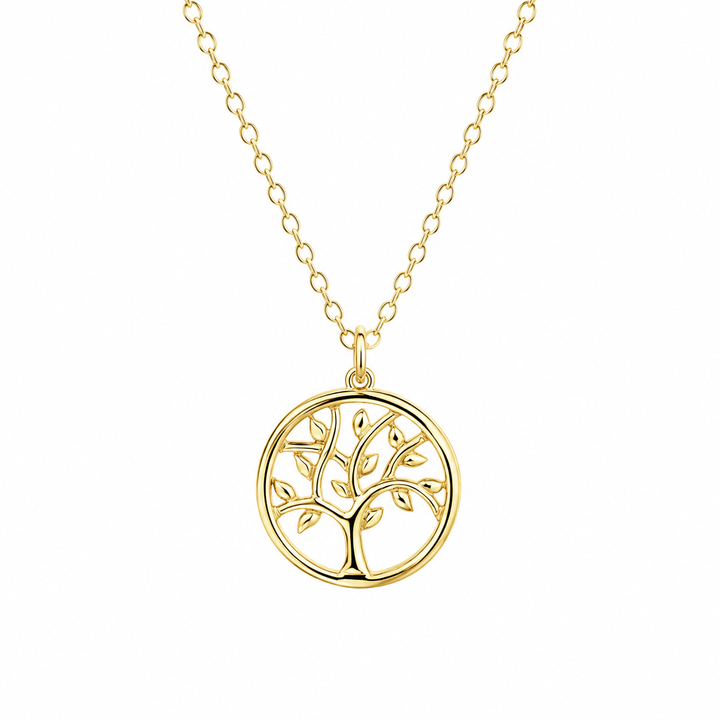 14K Yellow Gold Vermeil Tree of Life Pendant Necklace